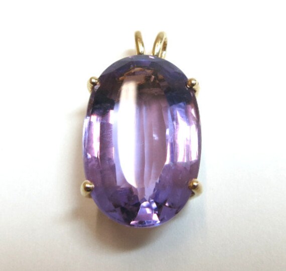 amethyst large 14k pendant | amethyst pendant 14k