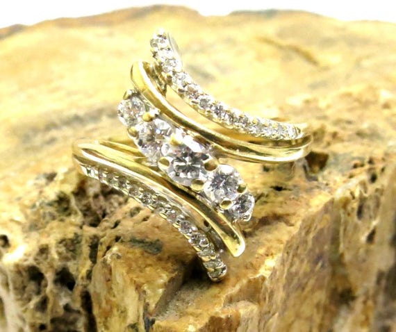 diamond fashion cluster 14k /diamond cluster 14k … - image 1