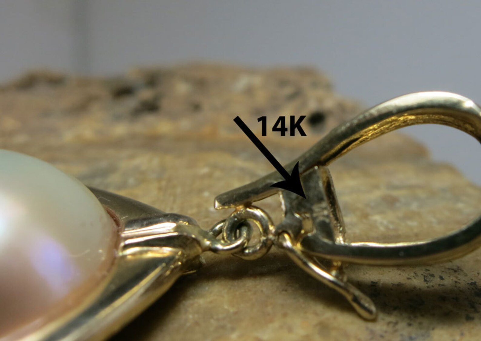 Large Pearl Pendant Enhancer 14k Yellow Gold Etsy