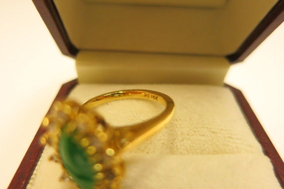 ladies 18k apple green jade ring - image 5