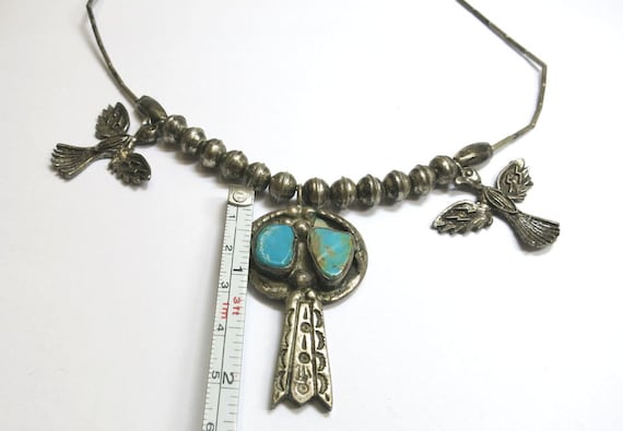 navajo turquoise necklace | navajo turquoise silv… - image 4