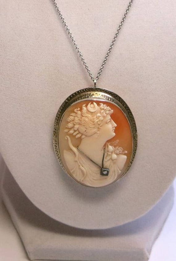 antique victorian cameo white gold 14k