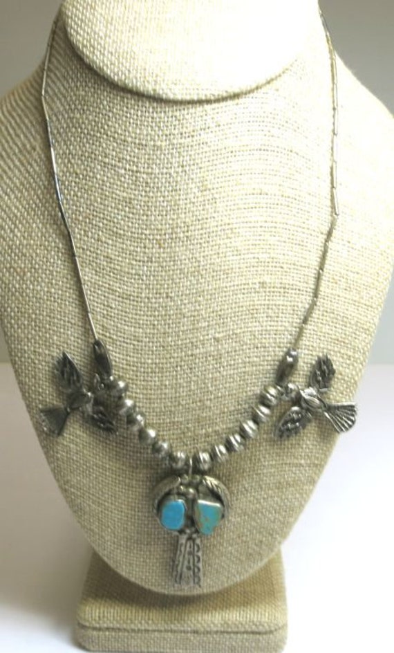 navajo turquoise necklace | navajo turquoise silv… - image 2