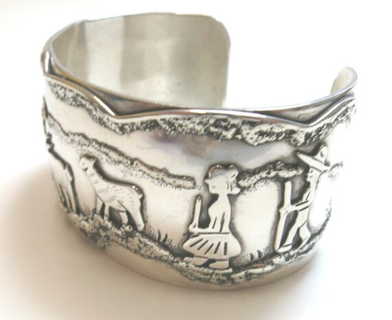 zuni sterling bracelet story teller by craftman d… - image 3