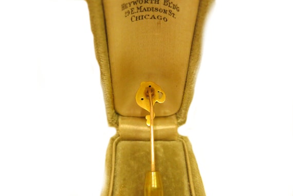 art nouvea gold stick pin | antique gold stick pin - image 3