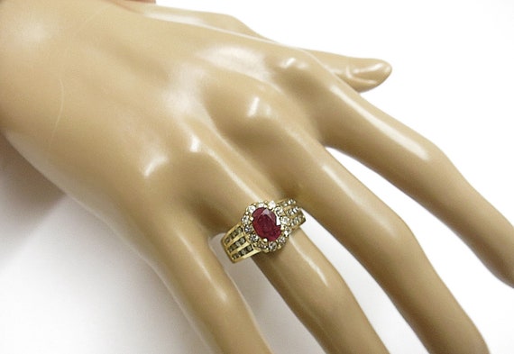 ruby engagement ring diamonds and 14k yellow gold… - image 6