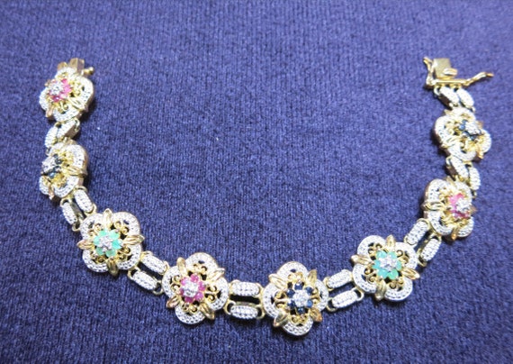 multi gem vermeil sterling bracelet | designer ver