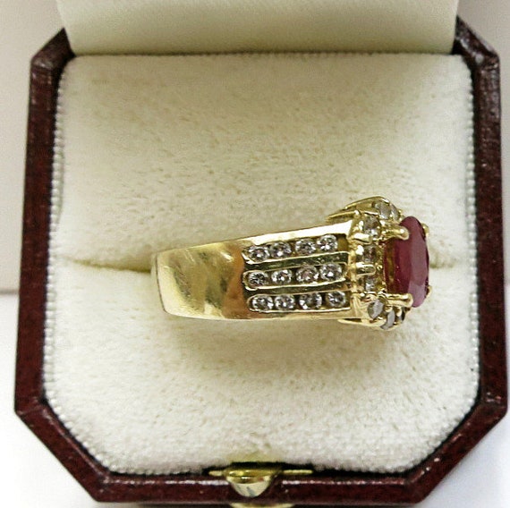 ruby engagement ring diamonds and 14k yellow gold… - image 2