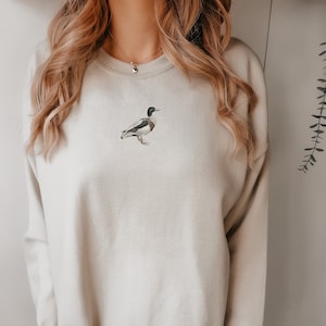 Duck Sweatshirt, duck shirt, mallard crew, bird lover gift, watercolor duck sweatshirt, vintage crewneck, Vintage Duck T-Shirt, Duck gift