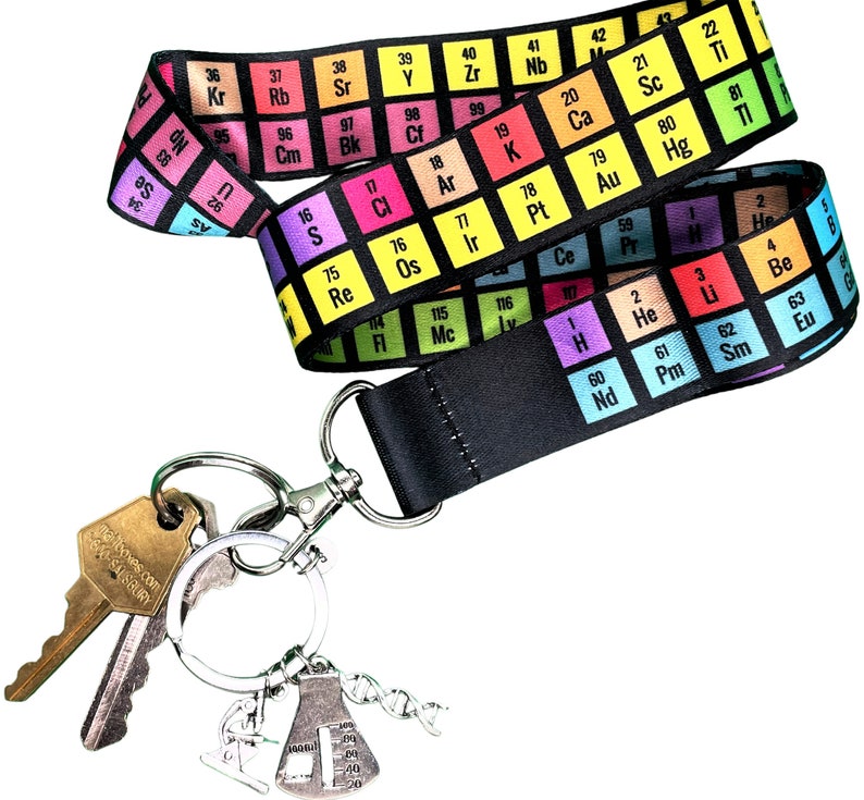 Chemistry Periodic Table Rainbow Lanyard Great for Chemistry Gift and