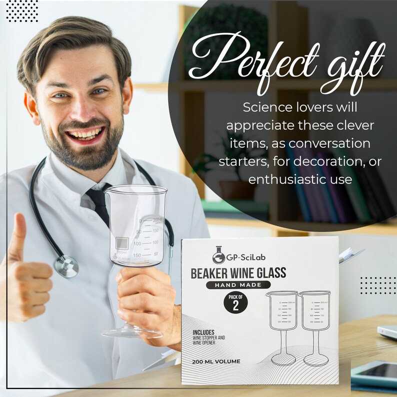 Laboratory Beaker Wine Glass Gift Set 2 Pack 200 Ml Etsy