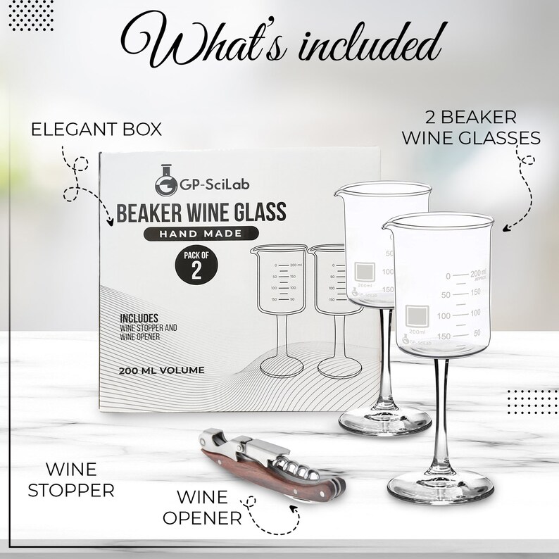 Laboratory Beaker Wine Glass Gift Set 2 Pack 200 Ml Etsy
