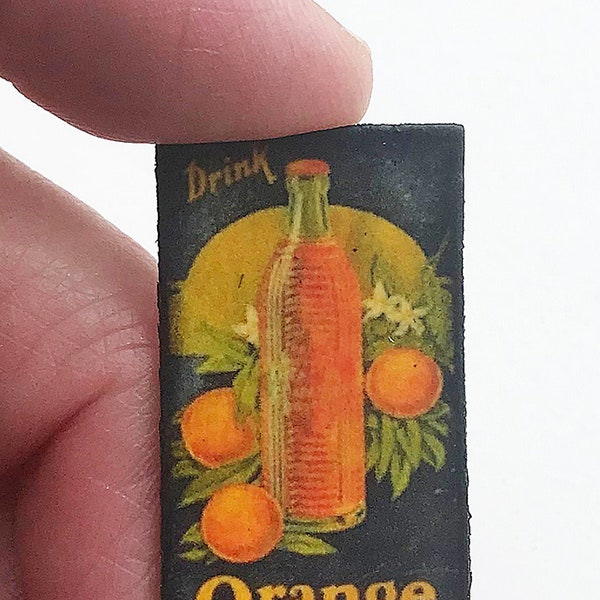 Dollhouse Miniature Orange Crush SODA sign pop Vintage Advertisement 1:12 ad