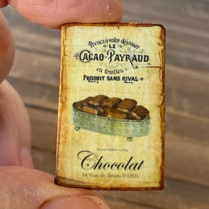 Dollhouse Miniature French Chocolate Candy Sign France Bakery 1:12 home décor