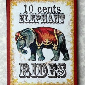 Dollhouse Miniature Vintage Circus POSTER Elephant Rides 1:12 carnival sign