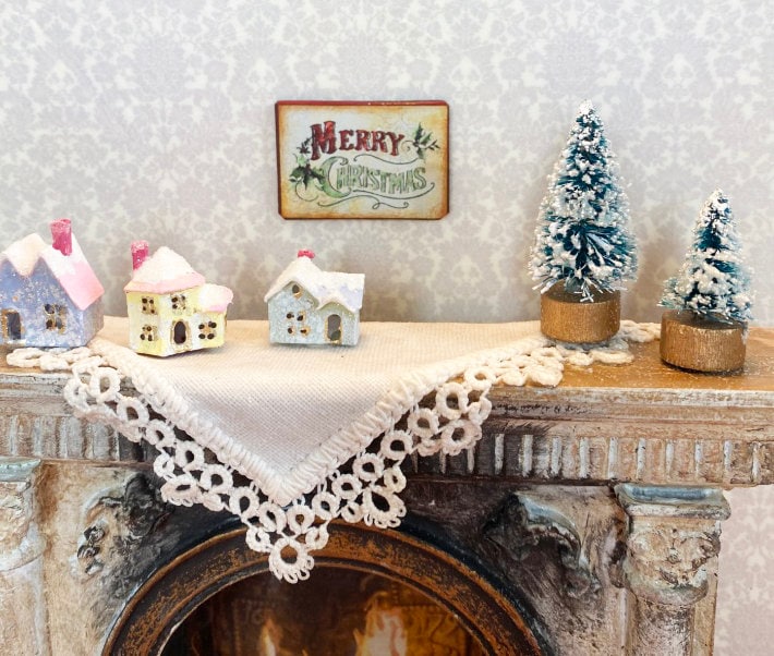 Dollhouse Miniature Merry Christmas Victorian HOLIDAY Decor 1:12