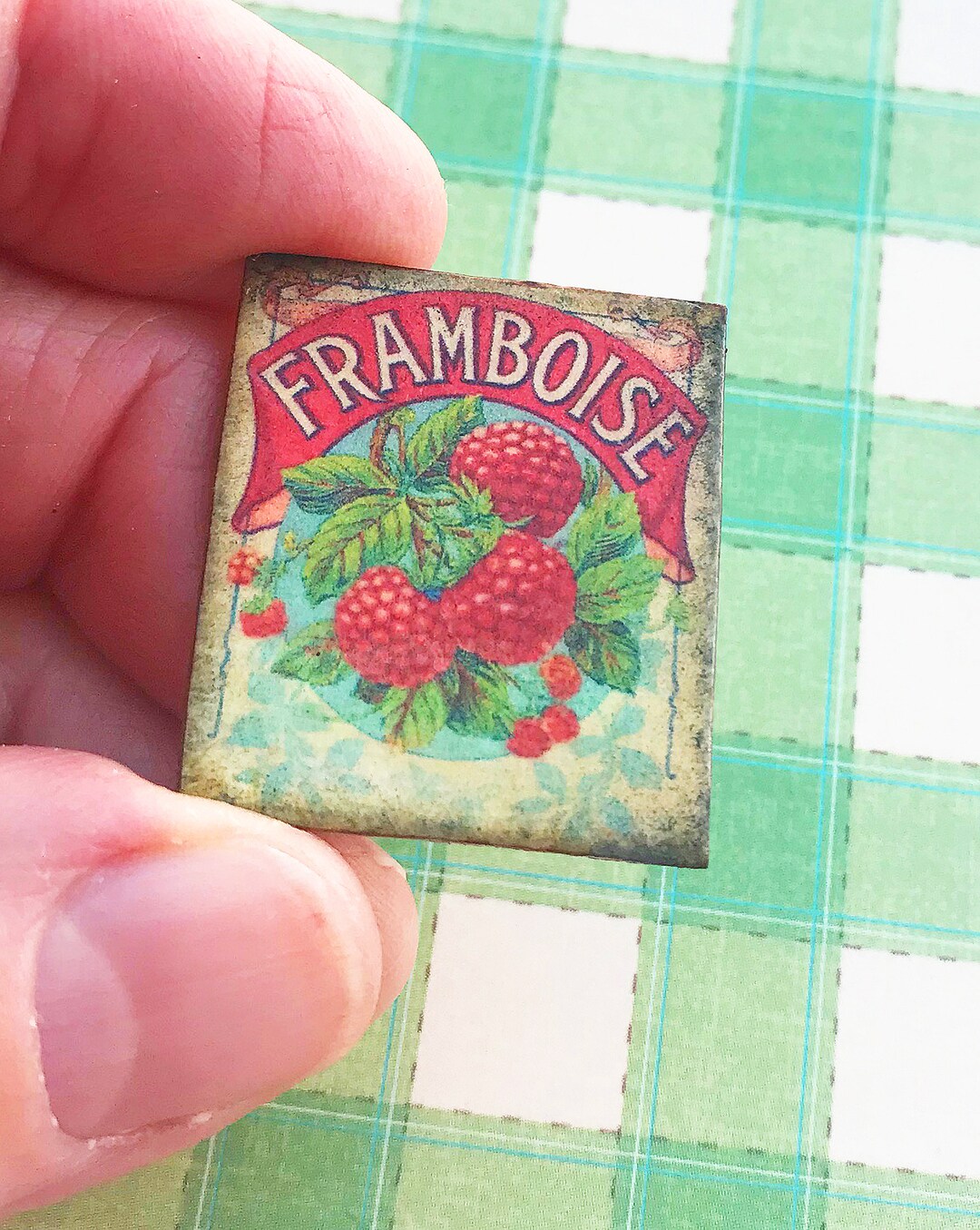 Miniature Dollhouse Fruit Crate ANTIQUE Sign RASPBERRIES French 112 Etsy