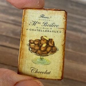Dollhouse Miniature France Chocolate CAKE Signs French &quot;Clement House&quot; Bakery