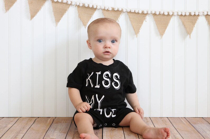 Trendy clothing Trendy romper rompers shirts Kids shirt Stylish romper Kids tshirt Kiss My Face Romper Kiss My Face tee tshirts