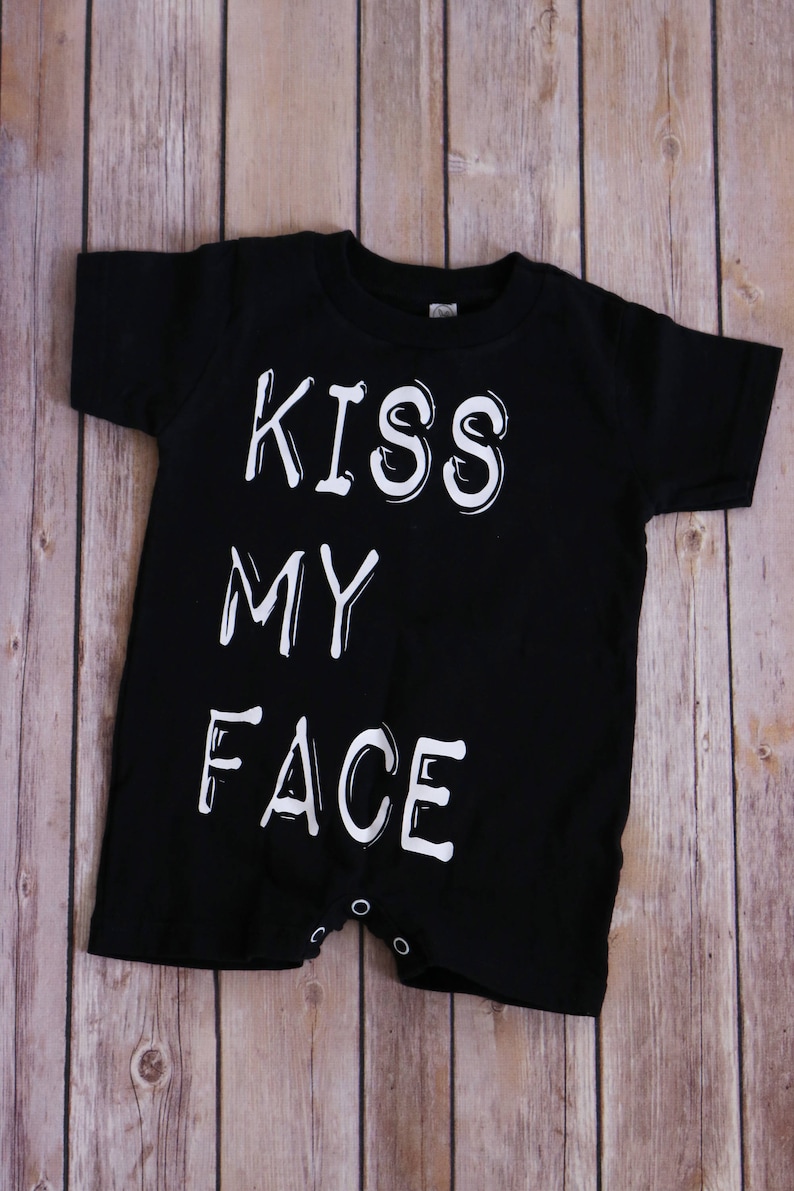 Trendy clothing Trendy romper rompers shirts Kids shirt Stylish romper Kids tshirt Kiss My Face Romper Kiss My Face tee tshirts