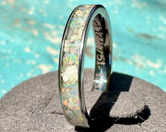 Pet Cremation ring 4mm wide Titanium Band, Memorial Ring, Remembrance Ring, Memory Ring, Ashes Ring, Memory Ring, For Pet Remains Only