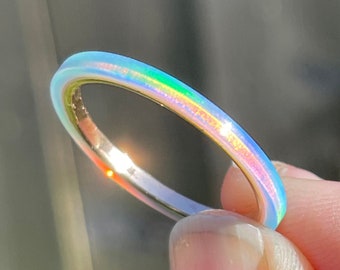 2mm Solid Blue Fire Opal on 14K Gold filled, Rose Gold, Silver, Blue Green, Kyocera Opal