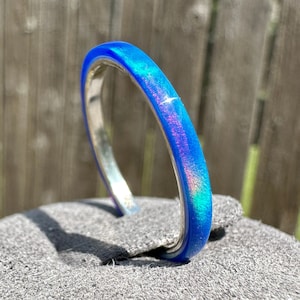 Starry Night Opal rings 2mm width, 14K Gold filled,  or Silver Band, Kyocera Opal