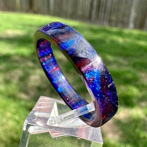 Nebula DiamondCast Ring - DiamondCast - Galaxy Ring - Blue Red Purple ring - colorful ring  - multicolored ring - resin ring - unique