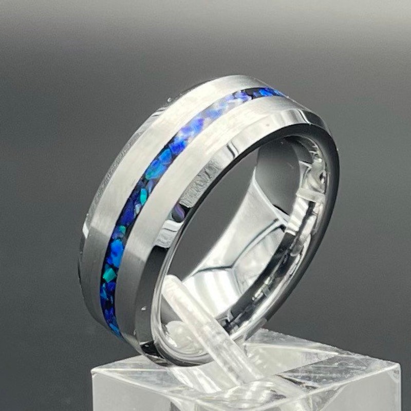 Blue Line Rings For Men Masculine Rings - Etsy