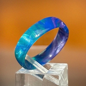 LIMITED EDITION - Peacock ring - Blue Green Purple Ring- Resin Ring - colorful jewelry - unique rings - multicolored ring - OOAK