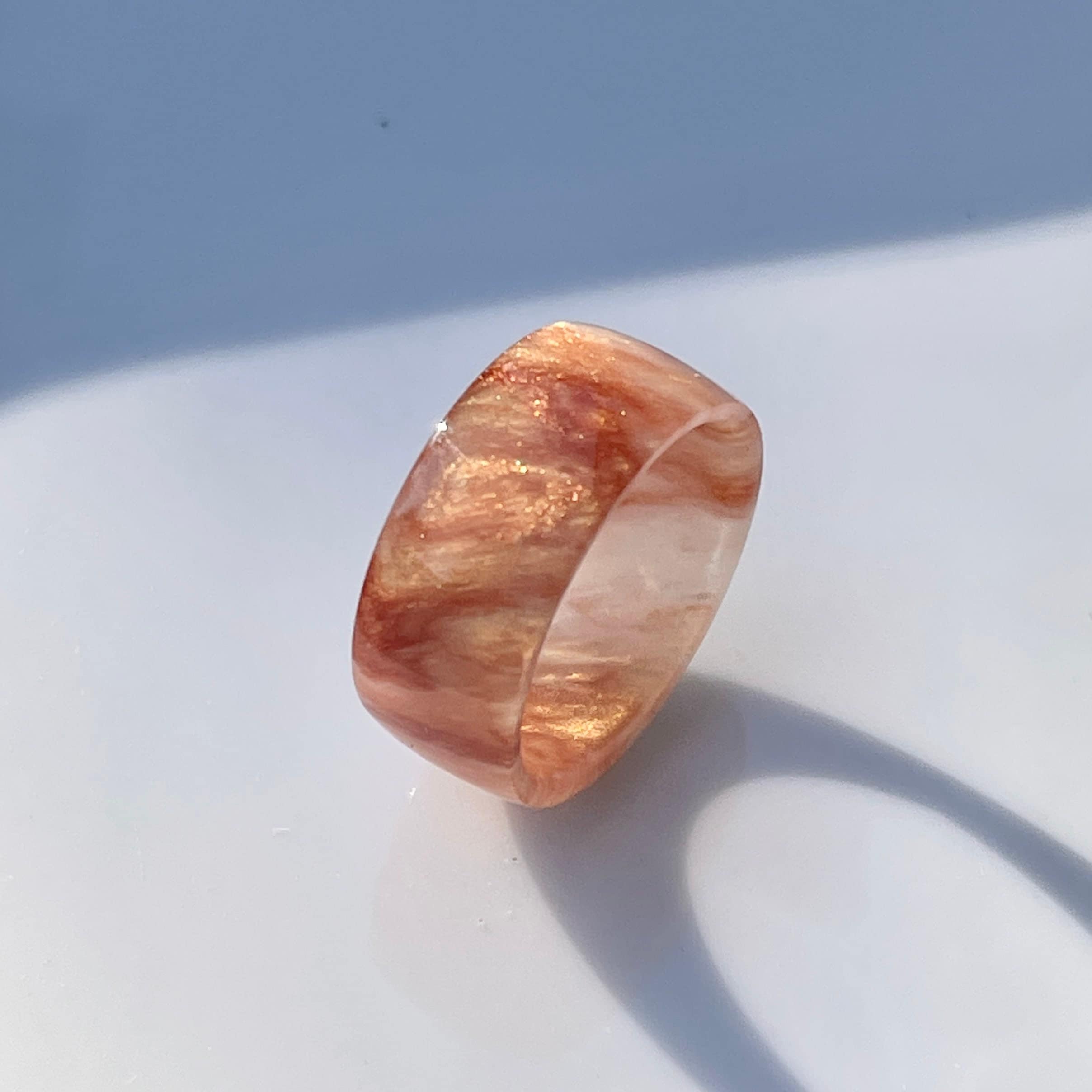 Gold Resin Ring, multicolored gold shades, metallic gold ring, shimmer ring, women's resin ring, unisex resin ring