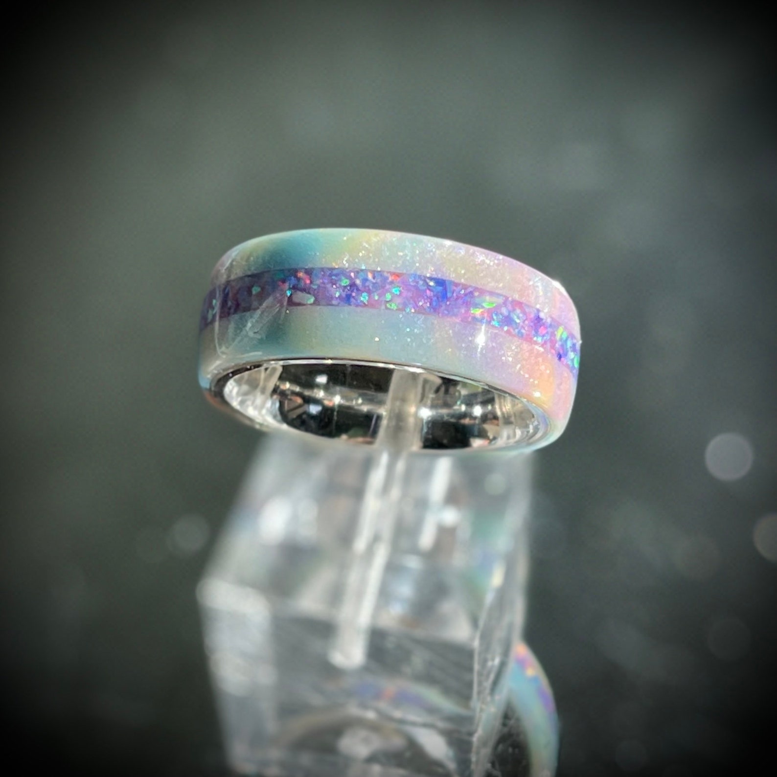 Unicorn Poop Ring With Opal Inlay Diamond Dust Ring - Etsy Canada