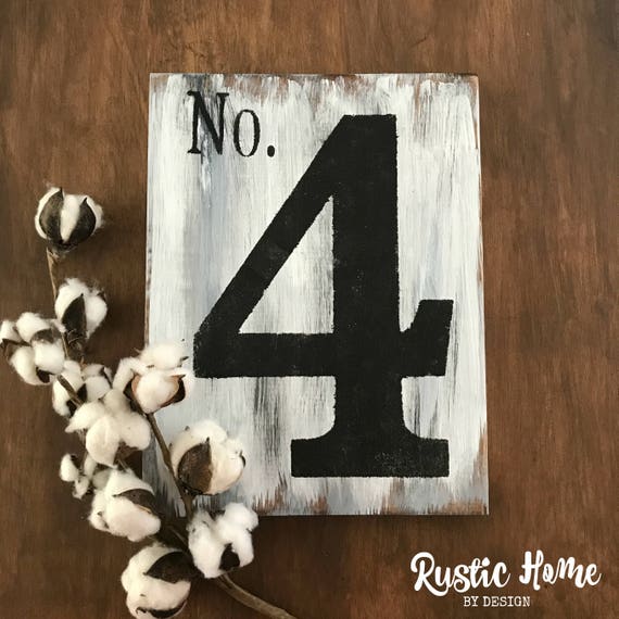 BEST SELLER Single Digit Number Sign No. Sign White | Etsy