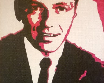 Frank Sinatra hand painted pop art canvas