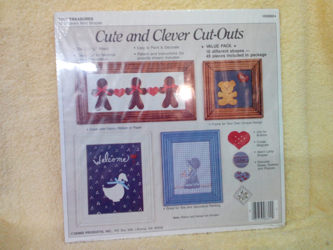 Cut Out Kit Wood Tiny Treasures 10 Shapes 48 Pieces Mini Etsy