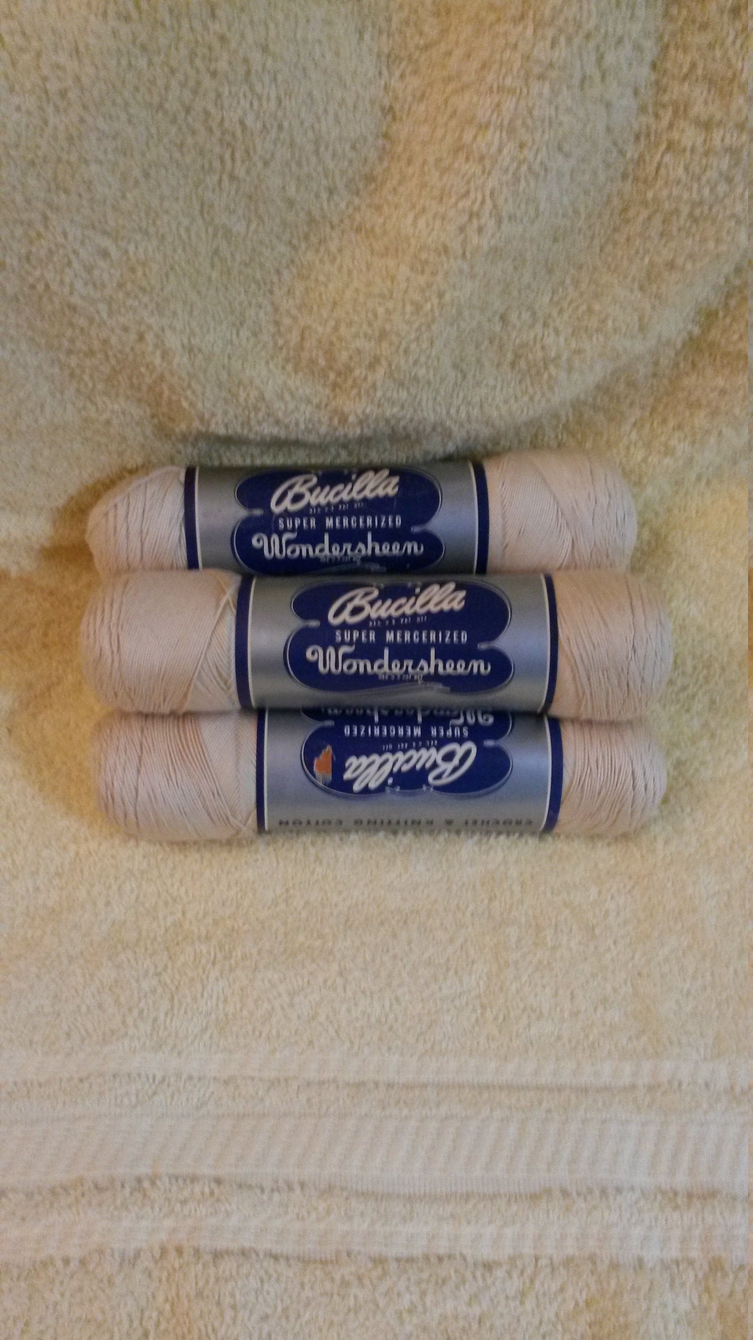 Thread, 4 Skeins, Ivory, Crochet & Knitting Cotton, 500 Yardseach
