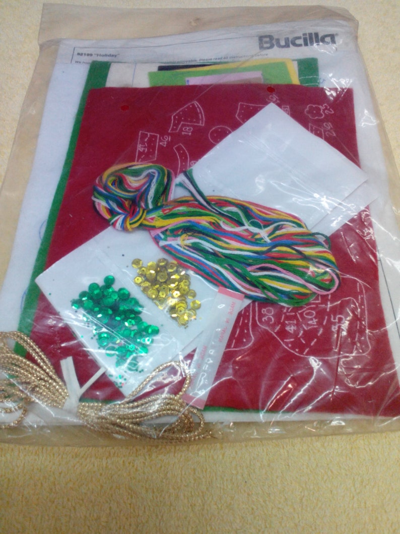 Switch Plate Covers Kit-Christmas Heirloom -Jeweled Felt Stitchery Vintage, by Bucilla Set of 3