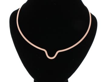 Classy 4mm Rose Gold Notch or Scoop Choker Collar Necklace Wire (CO14)