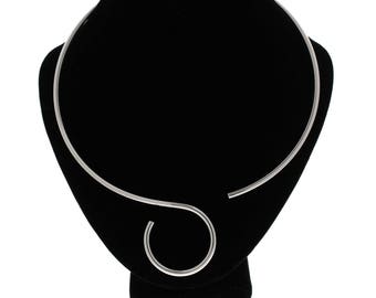 Shiny Silver 3mm Round S Loop Curl Design Choker Collar Necklace Wire (CS9)