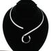 Shiny Silver S Loop Swirl Design Choker Collar Necklace Wire (CS3)
