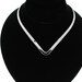 6mm Wide Shiny Silver "V" Shaped Choker Collar Necklace (CV3)