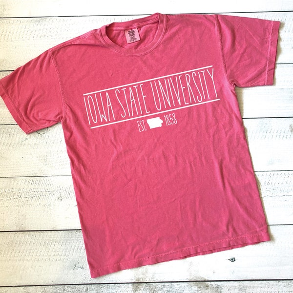 College Shirts | Customized School Shirts With State Outline | Comfort Colors Shirts