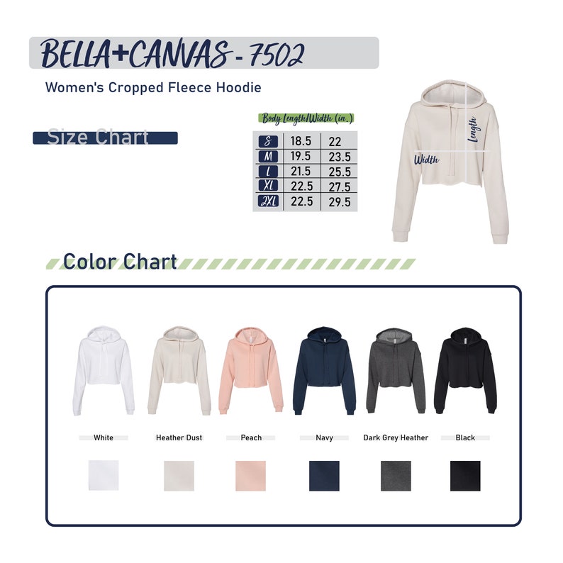 Custom School/Group Crop Hoodie Bella Canvas image 2