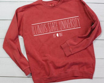 College/University/Group w/ State Outline - Comfort Colors Sweatshirt