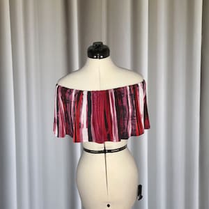 Ruffle Crop Top | Strapless Top, Ruffle Top, Crop Top, Flower Top, Stripes Top, Cute Top
