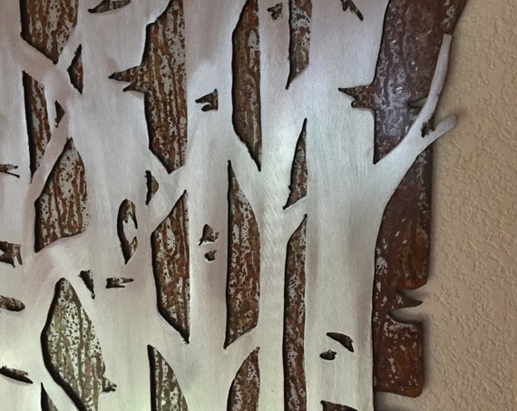 Metal wall art, Aspen tree forest, Gift for the couple. Wedding gift, Nature Lover, Outdoorsy, Birch trees, Aspen trees, Home decor