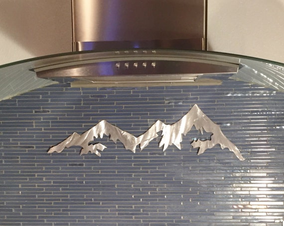 Colorado Mountains Metal Wall Artwork Handmade Aluminum Home Decor Mountain Range Nature Outdoors Skiing Hiking Walking Kitchen (Vail Pass)