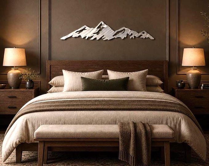Mountain Decor | Handmade Aluminum Mountain Wall Art | Contemporary Mountain Range | Modern Home Accent