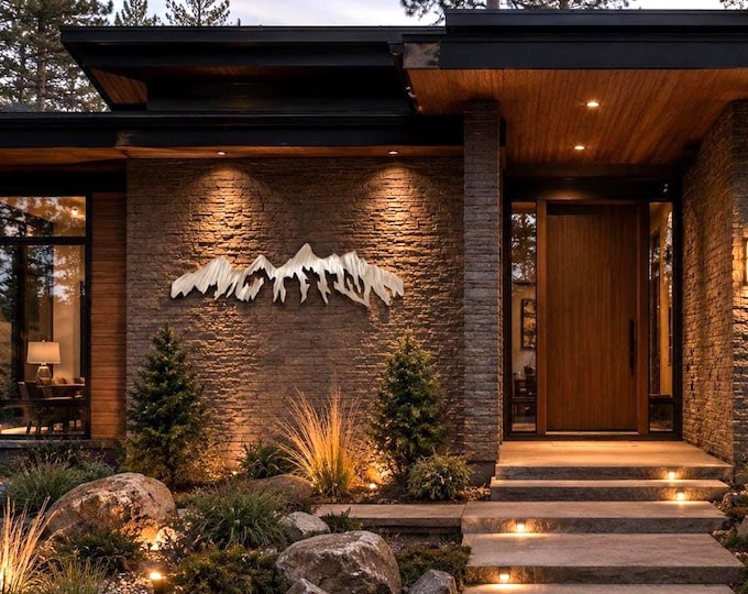 Large Mountain Wall Art | Grand Teton Wyoming Decor | Modern Lodge & Cabin Wall Decor | Handmade Aluminum Metal Artwork