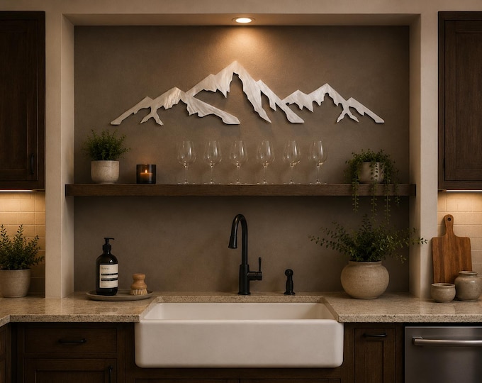 Colorado Mountain Decor | Capitol Peak Wall Art | Metal Mountain Wall Art | Colorado Cabin Decor | Handmade Aluminum Artwork